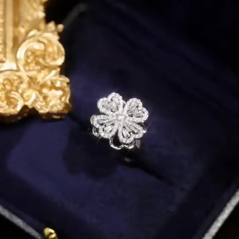 360°rotating Zircon Ring