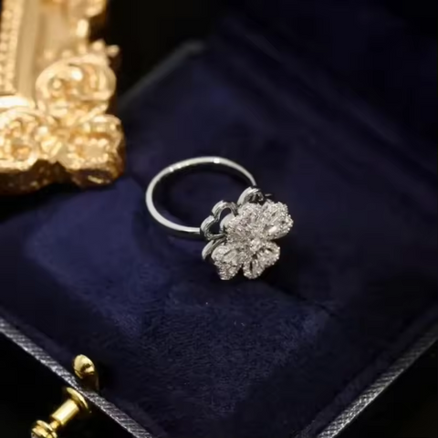 360°rotating Zircon Ring
