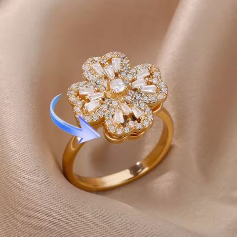 360°rotating Zircon Ring